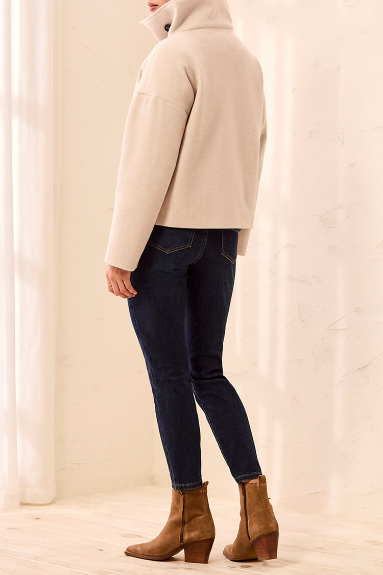 Tribal Tribal Lofty Chic Funnel Neck Jacket 6343O