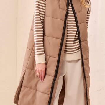 Tribal Tribal Zip Quilted Vest 2314O