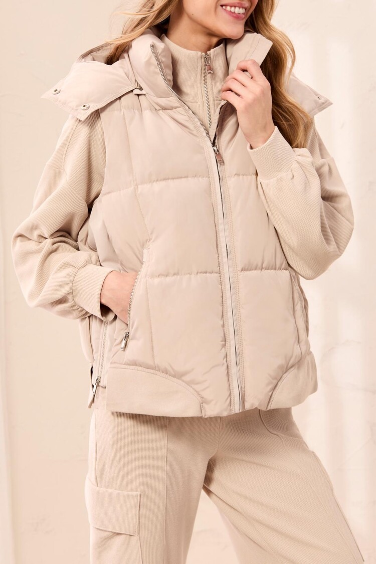 Tribal Tribal Quilted Vest with Removeable Hood 2247O