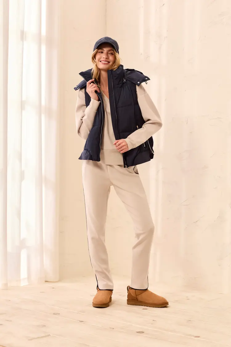 Tribal Tribal Quilted Vest with Removeable Hood 2247O