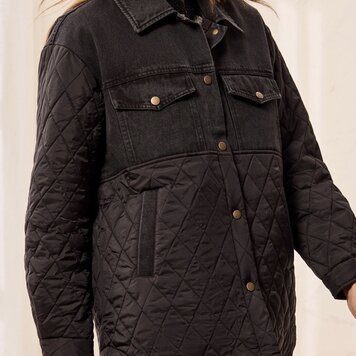 Tribal Tribal Mix Media Denim Quilted Jacket 6285O
