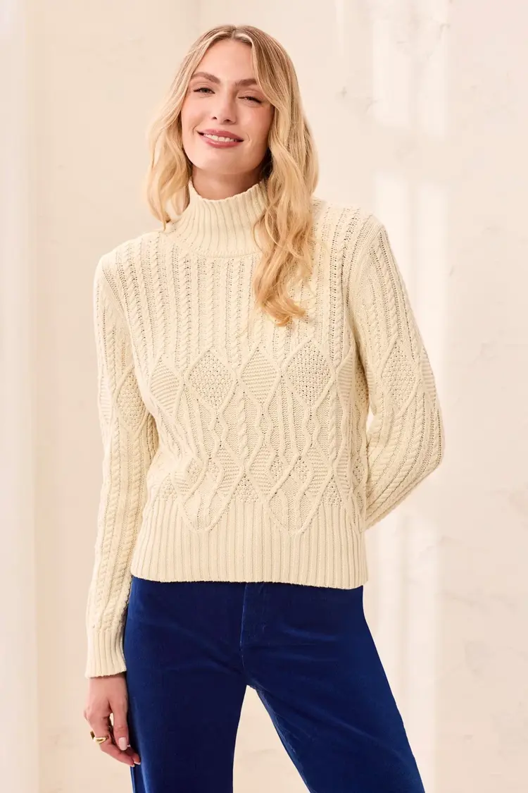 Tribal Tribal Mock Neck Sweater With Special Wash 6251O