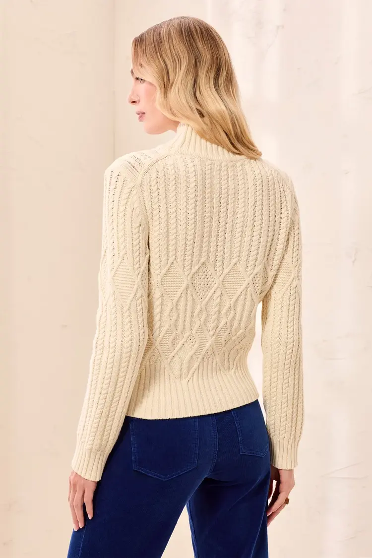 Tribal Tribal Mock Neck Sweater With Special Wash 6251O