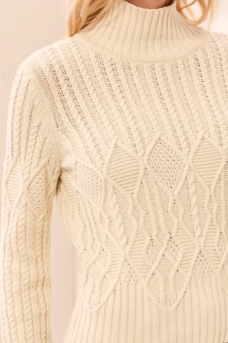 Tribal Tribal Mock Neck Sweater With Special Wash 6251O