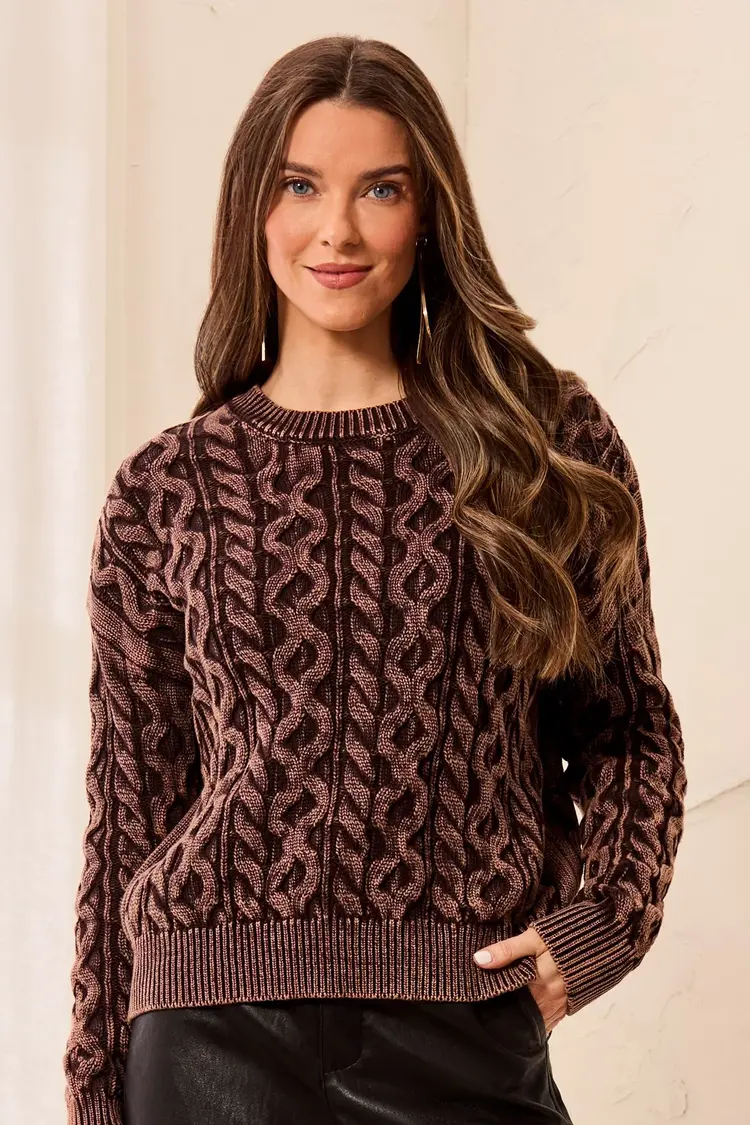 Tribal Tribal Crew Neck Sweater With Special Wash 6243O