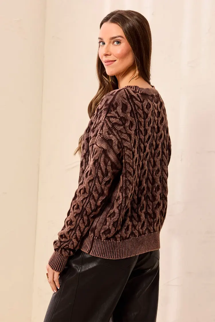 Tribal Tribal Crew Neck Sweater With Special Wash 6243O