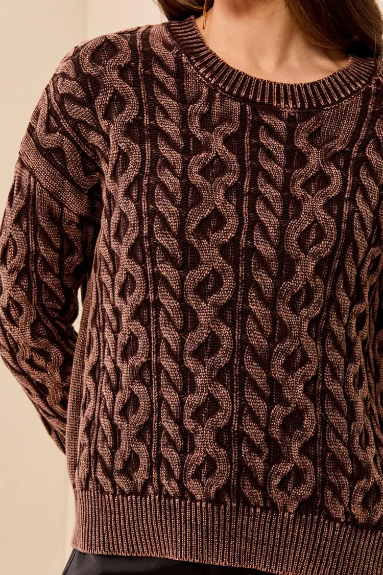 Tribal Tribal Crew Neck Sweater With Special Wash 6243O