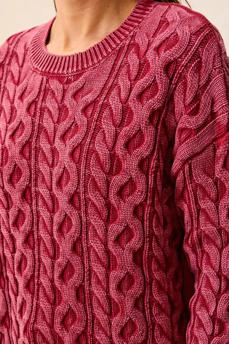 Tribal Tribal Crew Neck Sweater With Special Wash 6243O