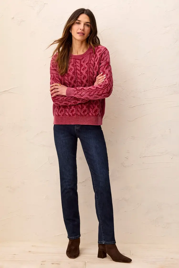 Tribal Tribal Crew Neck Sweater With Special Wash 6243O