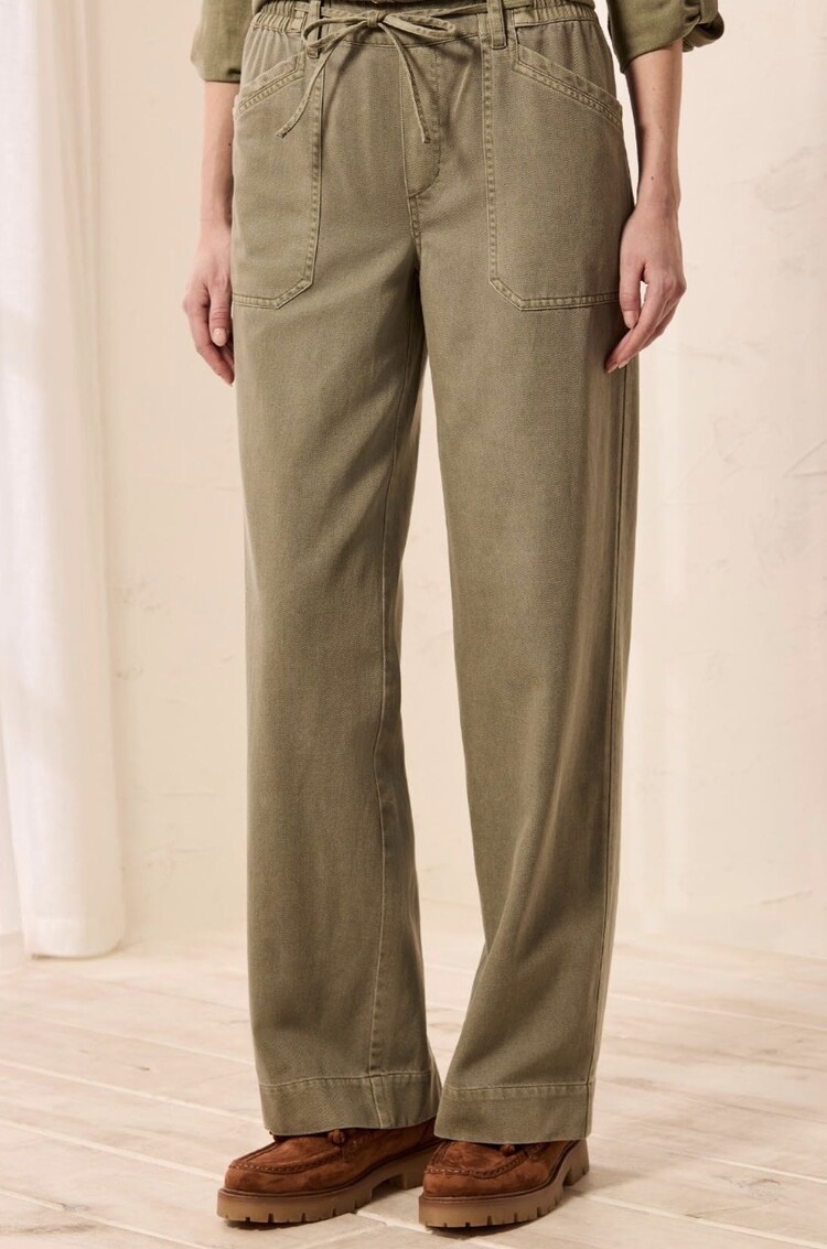 Tribal Tribal Audrey Pull On Flowy Wide Pant With Drawstrings 6238O