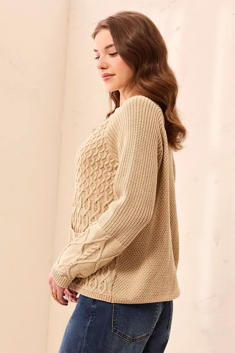 Tribal Tribal Sweater Cardigan With Special Wash Effect 6246O