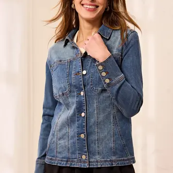 Tribal Tribal Denim Fitted Jacket With Inserts 6233O