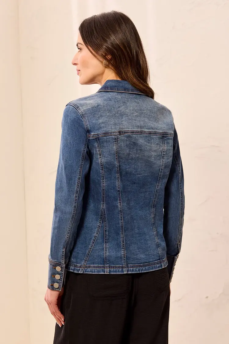 Tribal Tribal Denim Fitted Jacket With Inserts 6233O
