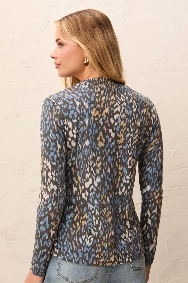 Tribal Tribal Long Sleeve Funnel Neck Top 6275O