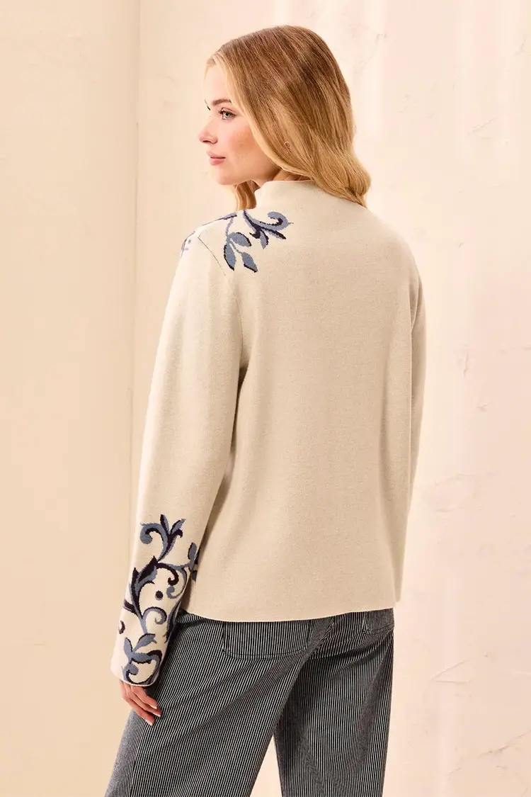 Tribal Tribal Long Sleeve Funnel Neck Sweater 3227O