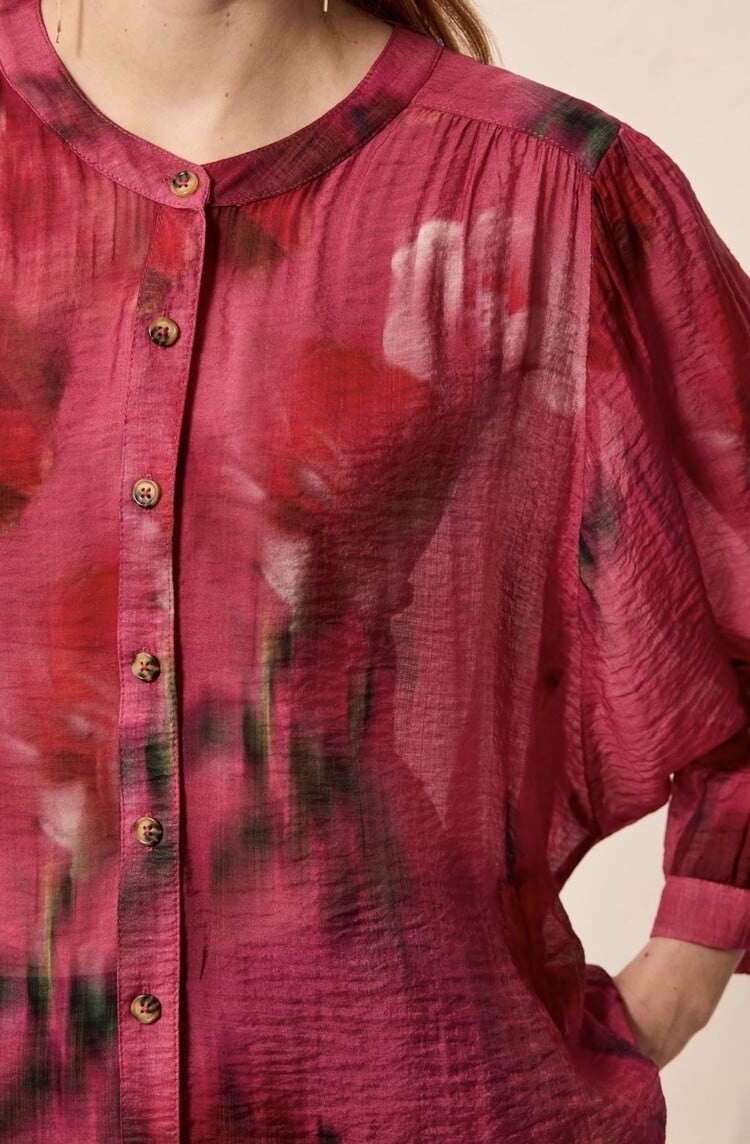 Tribal Tribal 5539O Dolman Sleeve Wide Blouse