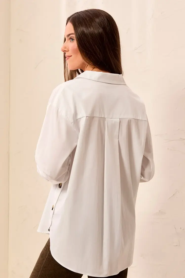 Tribal Tribal Long Sleeve Button Blouse With Side Seam Plackets 3287O