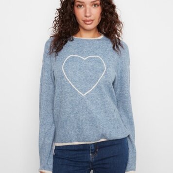 Charlie B Charlie B Long Sleeve Drop Shoulder Mock Neck Sweater W/ Embroidery C2026H