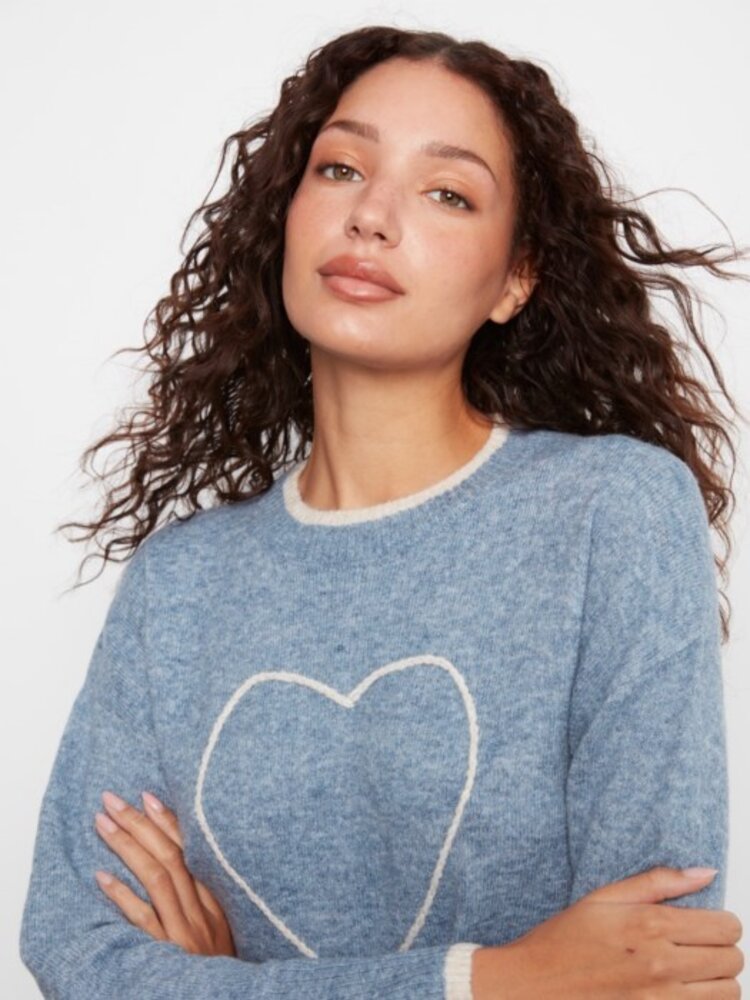 Charlie B Charlie B Long Sleeve Drop Shoulder Mock Neck Sweater W/ Embroidery C2026H