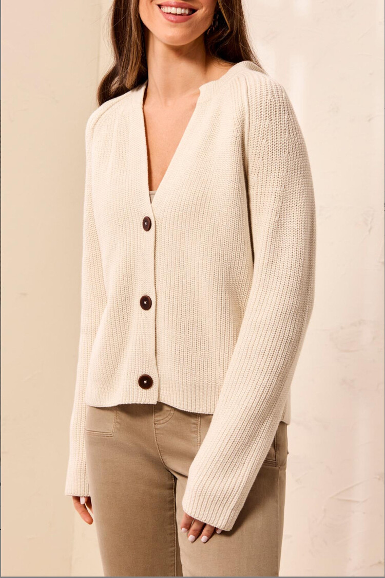 Tribal Tribal Long Sleeve Crew Neck Sweater Cardigan 3183O