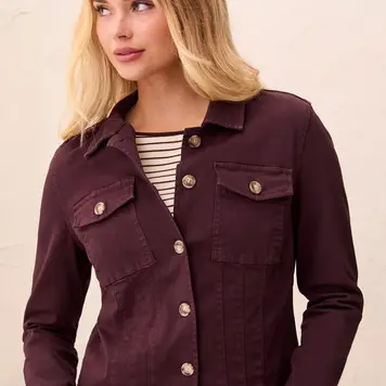 Tribal Tribal Long Sleeve Button Front Jacket With Horn Buttons 3159O