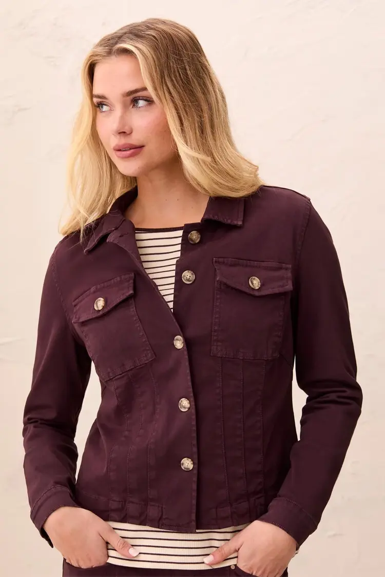 Tribal Tribal Long Sleeve Button Front Jacket With Horn Buttons 3159O