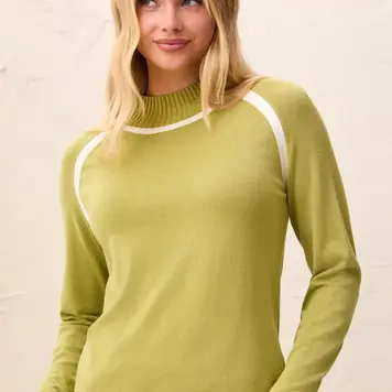 Tribal Tribal SOFT LONG SLEEVE MOCK NECK RAGLAN SWEATER  3226O