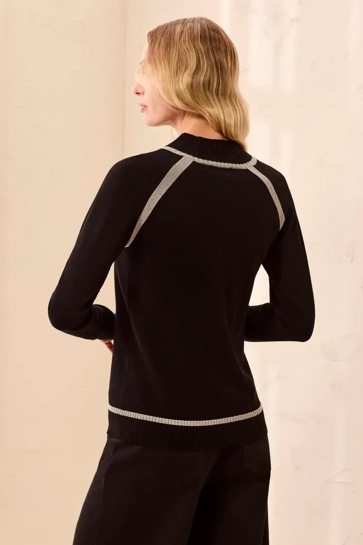 Tribal Tribal SOFT LONG SLEEVE MOCK NECK RAGLAN SWEATER  3226O