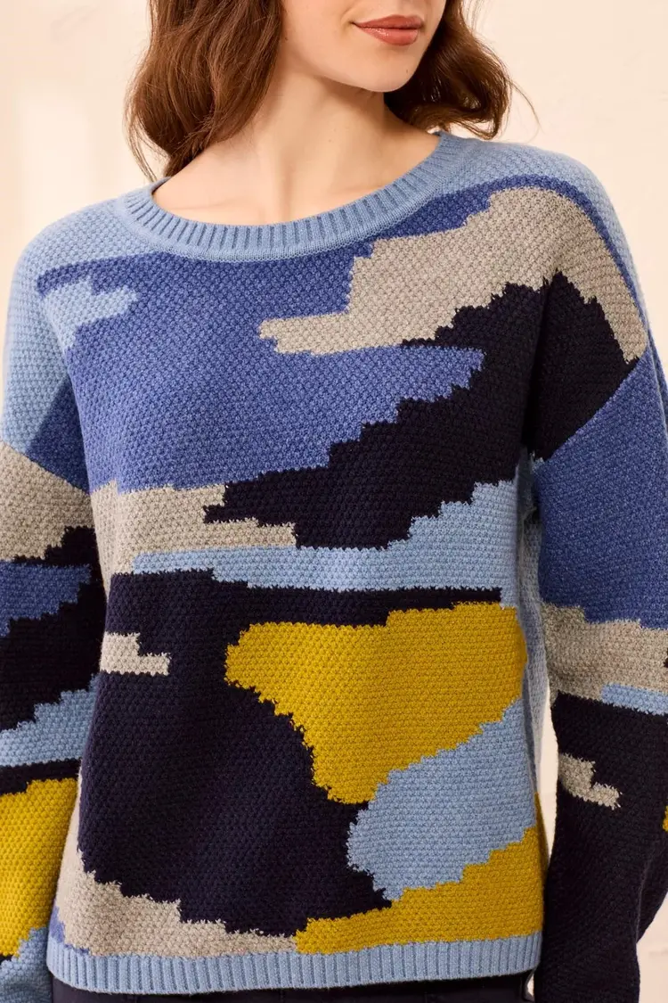 Tribal Tribal Long Sleeve Crew Neck Sweater 3263O