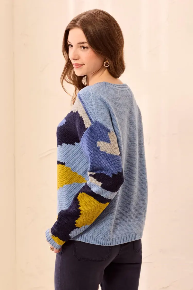 Tribal Tribal Long Sleeve Crew Neck Sweater 3263O