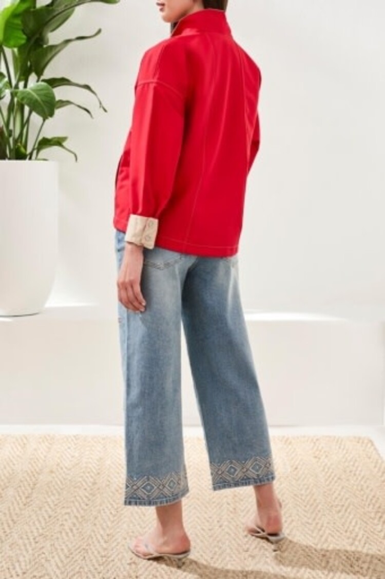 Tribal L/S SNAP FRT REVERSIBLE JACKET-SANGRIA