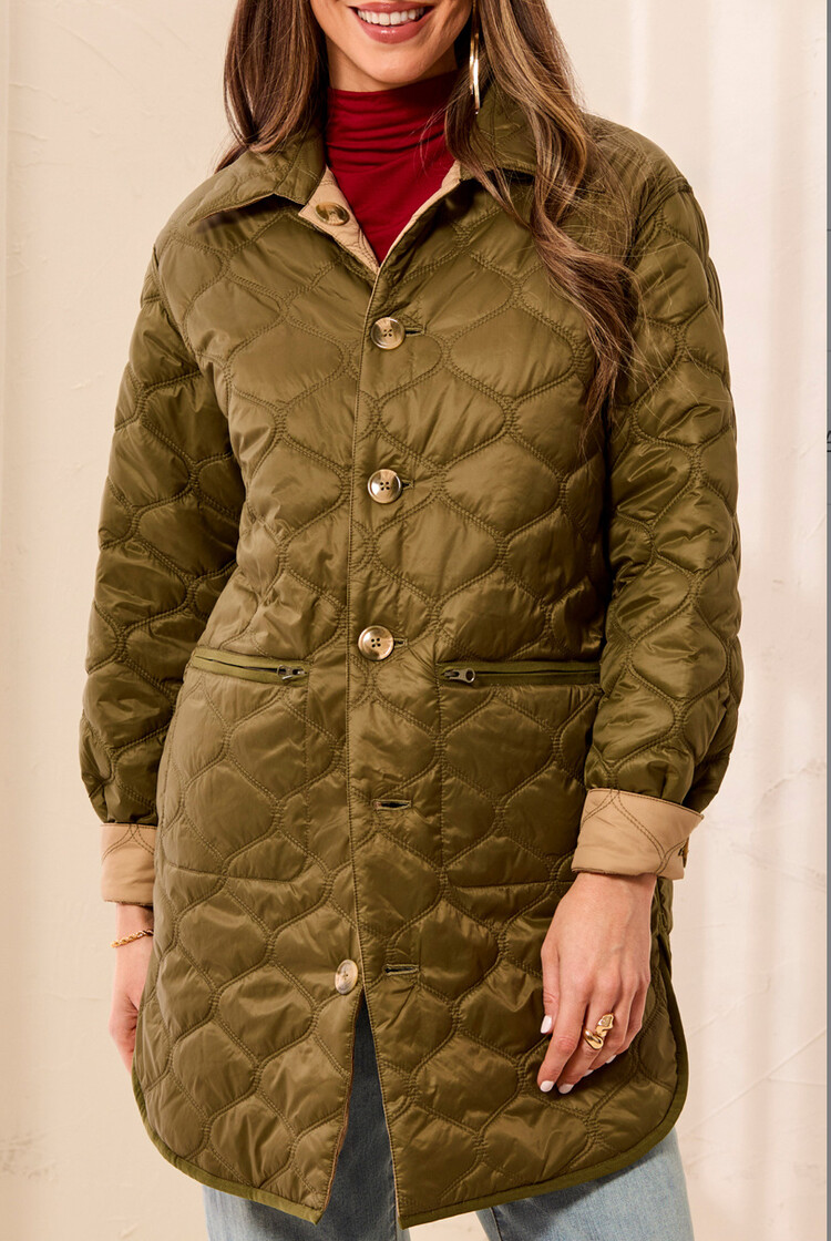 Tribal Tribal Reversible Quilted Jacket 6248O