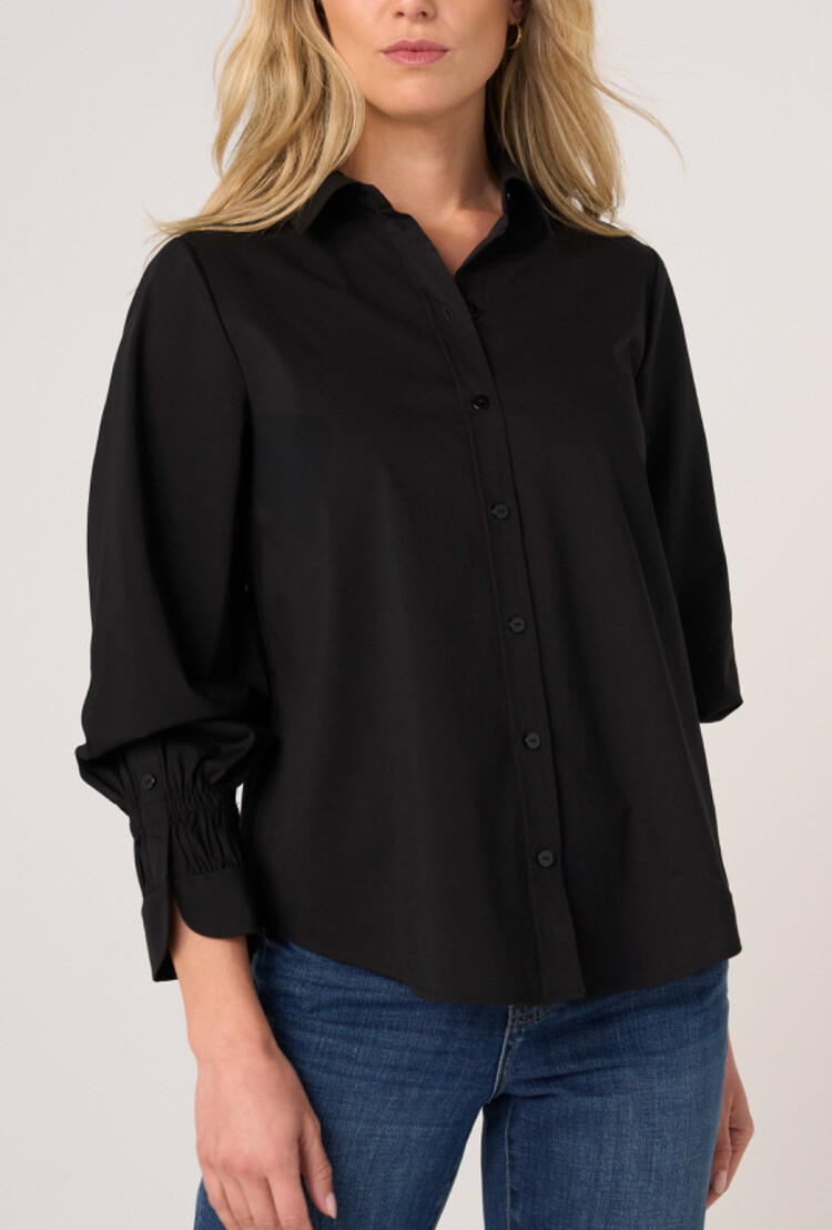 Liverpool Liverpool Adjustable Sleeve Button Front Woven Top LM8J54G52