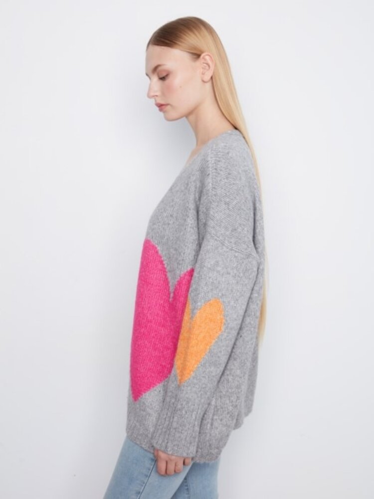 Charlie B Charlie B Heart Placement Cardigan C2168