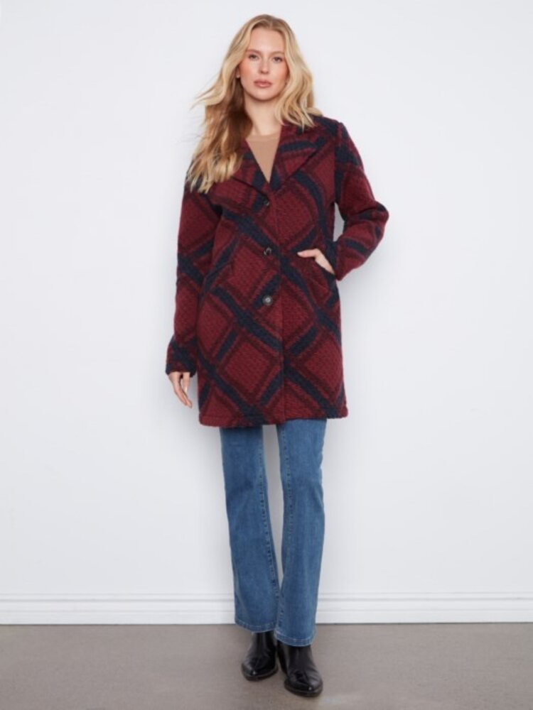 Charlie B Charlie B Plushy Knit Button Front Long Jacket With Pockets C6346R