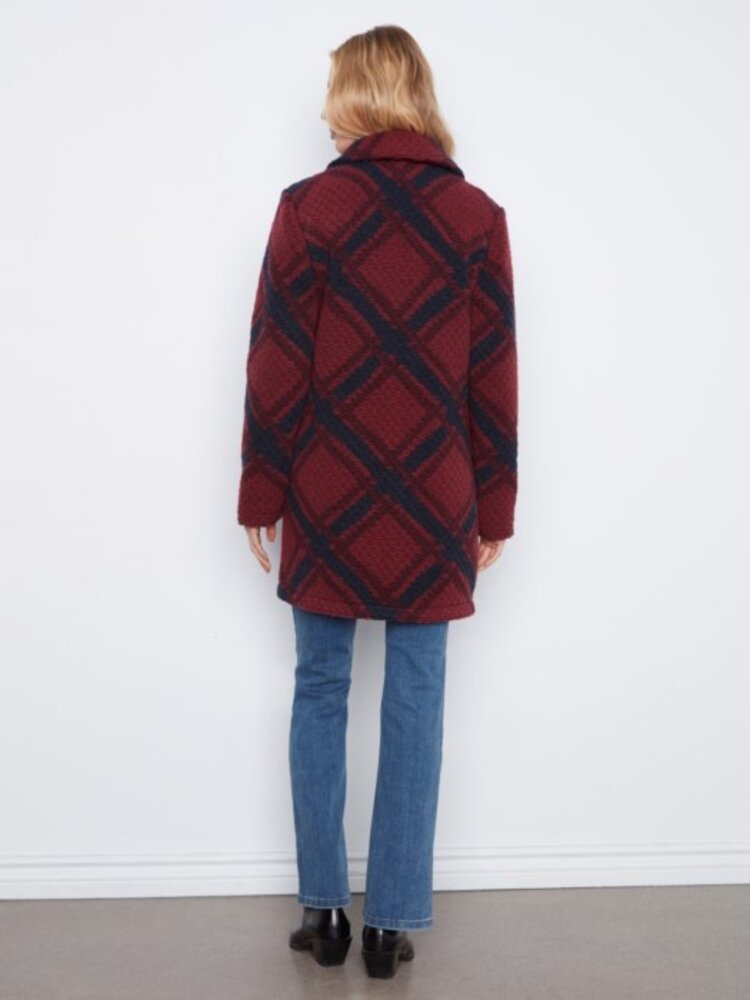 Charlie B Charlie B Plushy Knit Button Front Long Jacket With Pockets C6346R