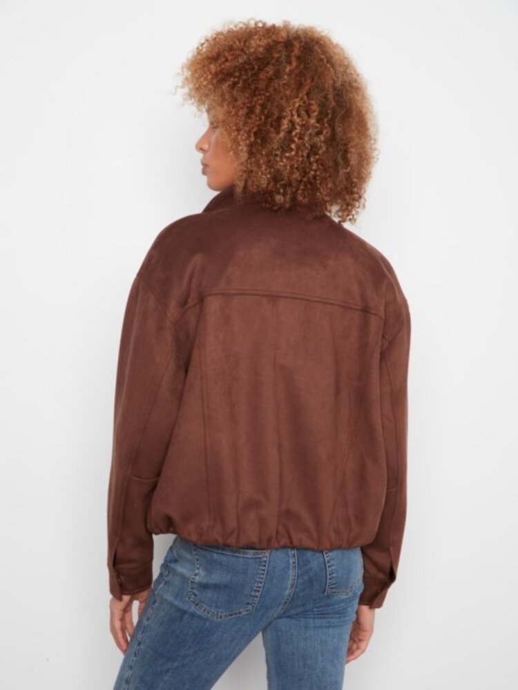 Charlie B Charlie B Front Zip Faux Suede Leather Jacket With Front Pockets C6428