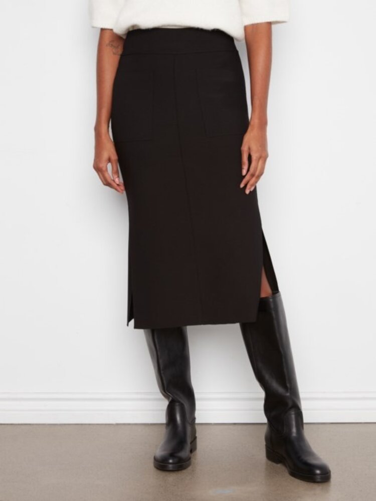 Charlie B Charlie B Gusty Crepe Skirt W/ Front Patch Pocket C7076