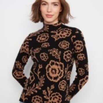 Charlie B Charlie B Gutsy Knit Reversible Mock Neck Sweater C2681