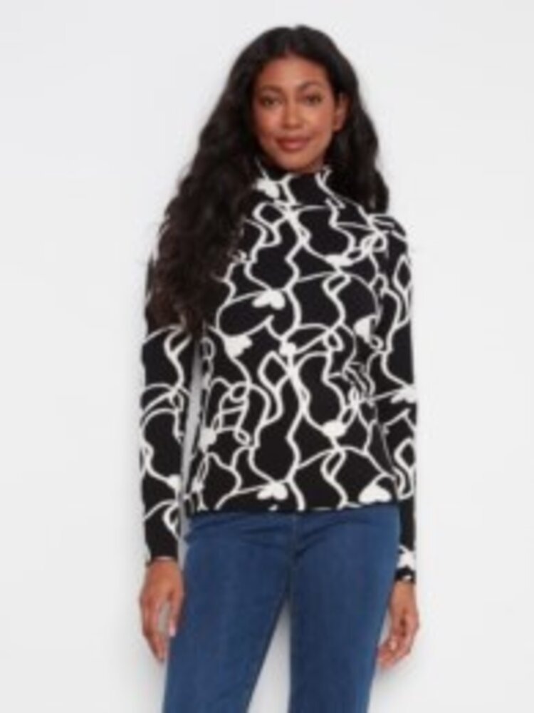 Charlie B Charlie B Gutsy Knit Reversible Mock Neck Sweater C2681