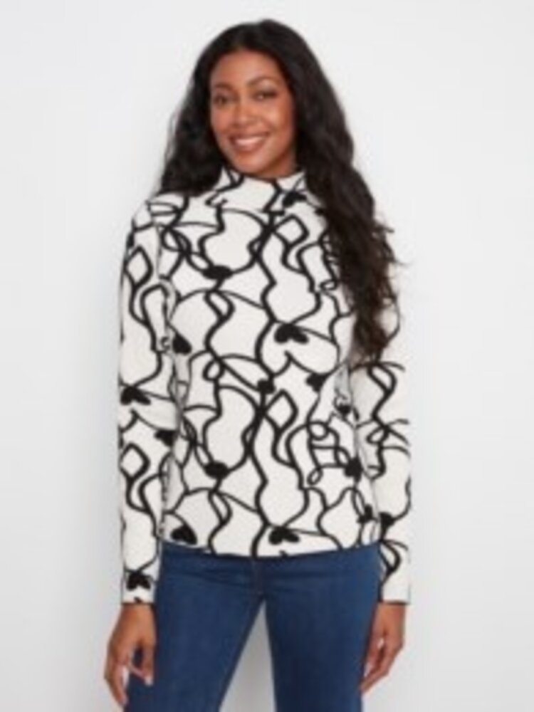 Charlie B Charlie B Gutsy Knit Reversible Mock Neck Sweater C2681