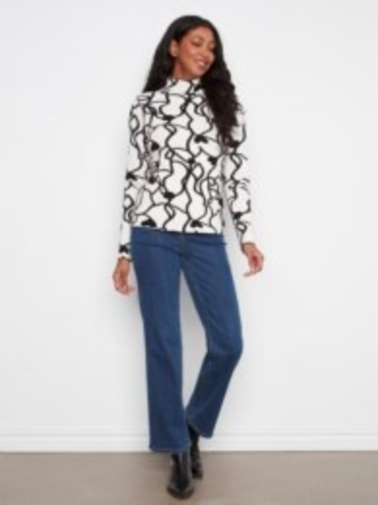 Charlie B Charlie B Gutsy Knit Reversible Mock Neck Sweater C2681