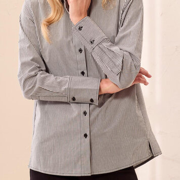 Tribal Tribal Long Sleeve Button Front Shirt With Side Panels 3204O