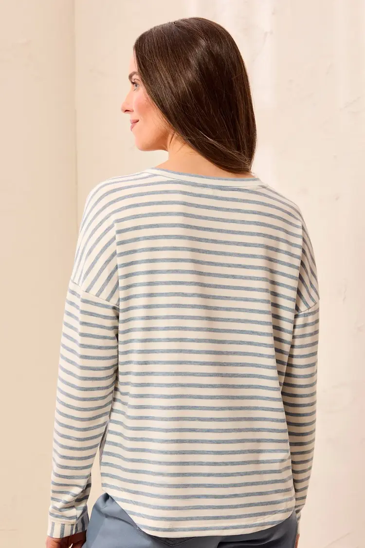 Tribal Tribal Long Sleeve Crew Neck Top With Inserts 3162O