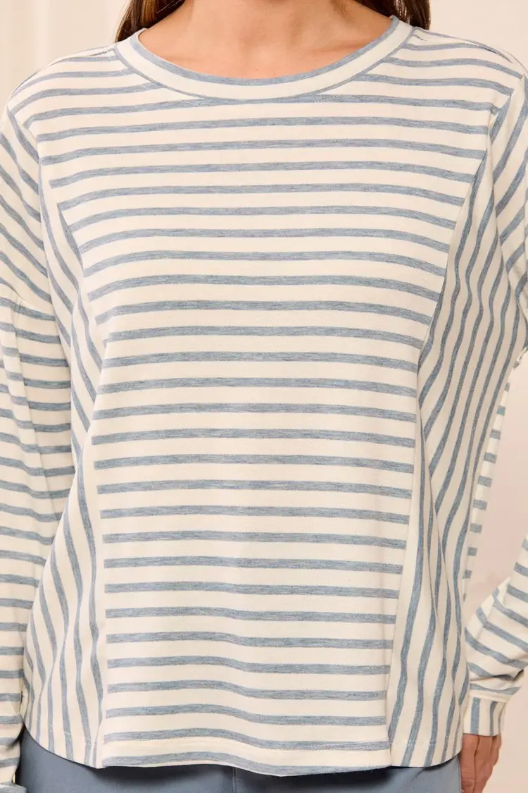 Tribal Tribal Long Sleeve Crew Neck Top With Inserts 3162O