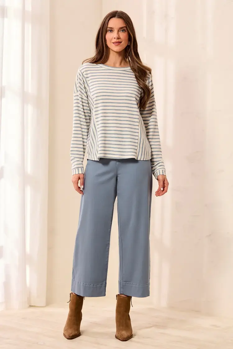 Tribal Tribal Long Sleeve Crew Neck Top With Inserts 3162O