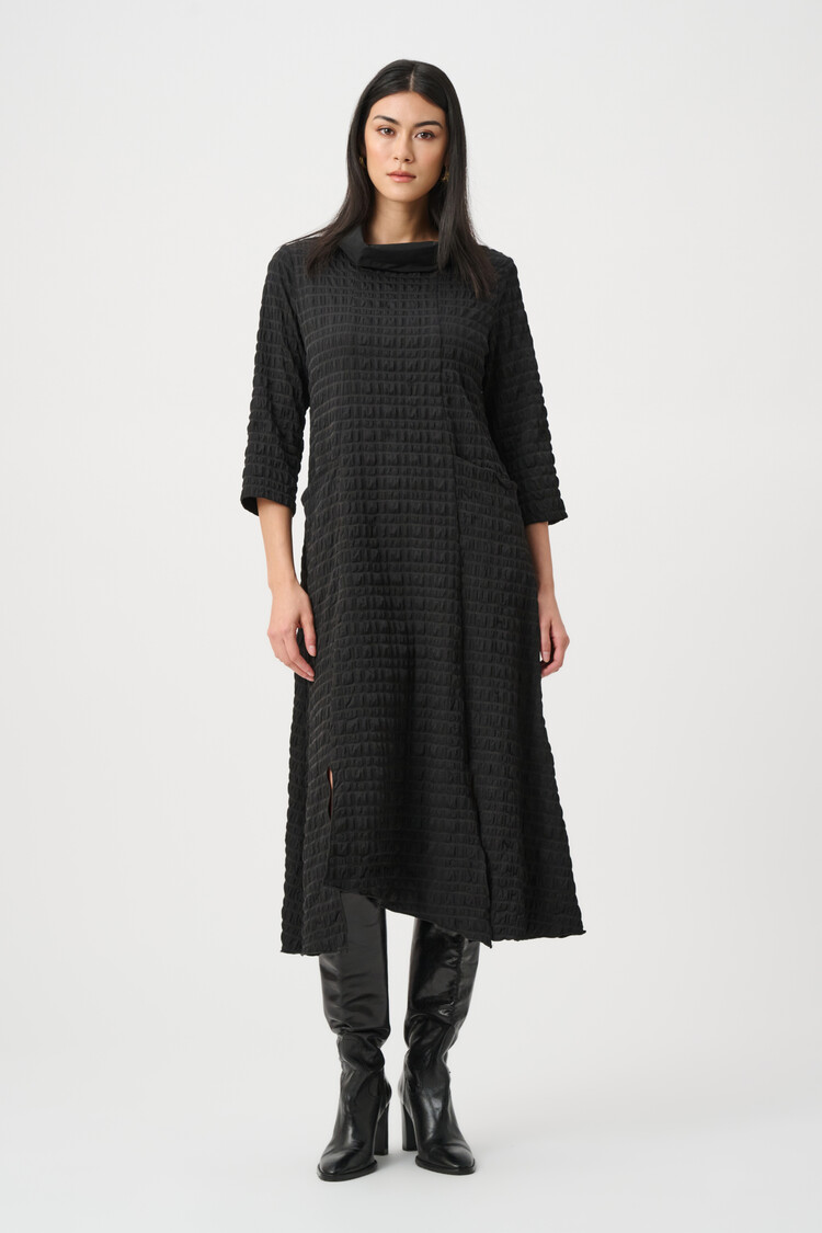 Joseph Ribkoff Joseph Ribkoff Bubble Jacquard Trapeze Dress With Memory Cowl 263132