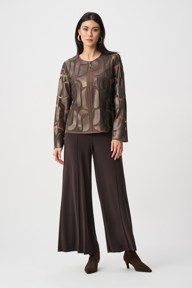 Joseph Ribkoff Joseph Ribkoff Leatherette And Mesh Embroidered Jacket 263964