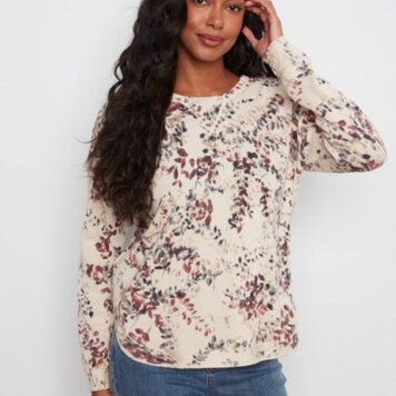 Charlie B Charlie Long Sleeve Crew Neck Printed On Reverse Sweater C2010