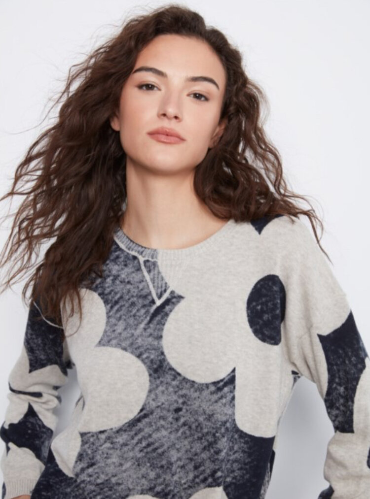 Charlie B Charlie Long Sleeve Crew Neck Printed On Reverse Sweater C2010